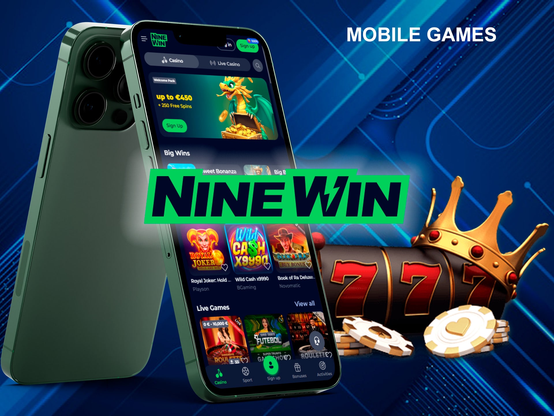 Ninewin's mobile gamification platform allows you to play from all modern smartphones